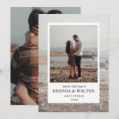 Modern Minimalist Ivory Custom Photo Wedding Invit Kaart (Voorkant / Achterkant)