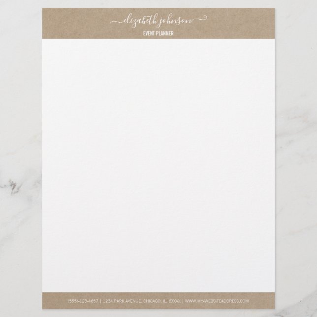 Modern minimalist Kraft Kantoor Letterhead Briefhoofd (Voorkant)