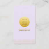 Modern Minimalist Lilac and Gold Dots QR Code Visitekaartje (Achterkant)