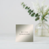 Modern minimalist luminous silver professional vierkante visitekaartje (Staand voorkant)