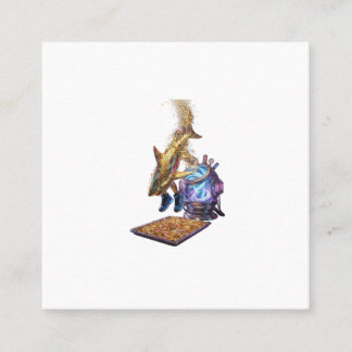 Modern Minimalist Luxury Cyber Shark - Neon Aesthe Vierkante Visitekaartje