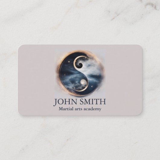 Modern Minimalist Martial Arts Yin Yang Karate Visitekaartje (Voorkant)