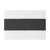 Modern Minimalist Matte Black Monogram Wedding Uitnodigingen Wikkel (Achterkant Voorbeeld)