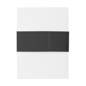 Modern Minimalist Matte Black Monogram Wedding Uitnodigingen Wikkel (Achterkant Voorbeeld)