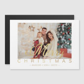 Modern Minimalist Merry Christmas Photo Family (Voorkant / Achterkant)