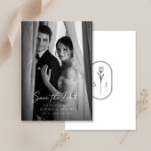 Modern Minimalist Monogram Elegant Wedding Photo Save The Date