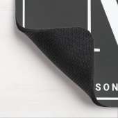 Modern Minimalist Monogram & Name - Charcoal Gray Muismat (Hoek)