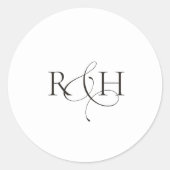 Modern Minimalist Monogram Wedding Sticker (Devant)