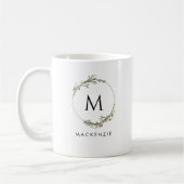 Modern Minimalist Monogram Wreath Coffee Mug (Gauche)