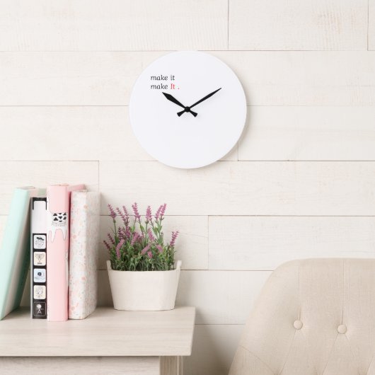 Modern Minimalist Motivational Wall Clock Grote Klok (Leeskamer)