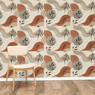 Modern Minimalist Organic Abstract Shapes Pattern Behang