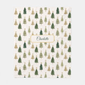 Modern Minimalist Personalized Christmas Tree Fleece Deken (Voorkant)