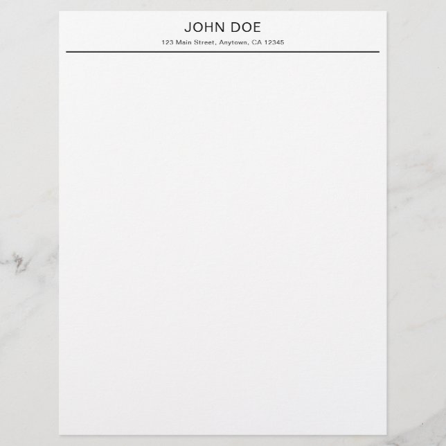 Modern Minimalist Personalized Office Letterhead Briefhoofd (Voorkant)