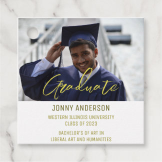 Modern Minimalist Photo and Script Bedankjes Labels