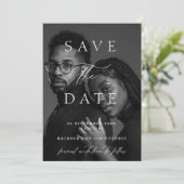 Modern Minimalist Photo Overlay QR Code Wedding Save The Date (Staand voorkant)