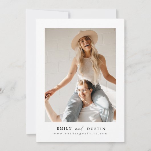 Modern Minimalist Photo Save The Date Card Kaart (Achterkant)