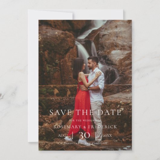 Modern Minimalist Photo Wedding Save the Date (Devant)