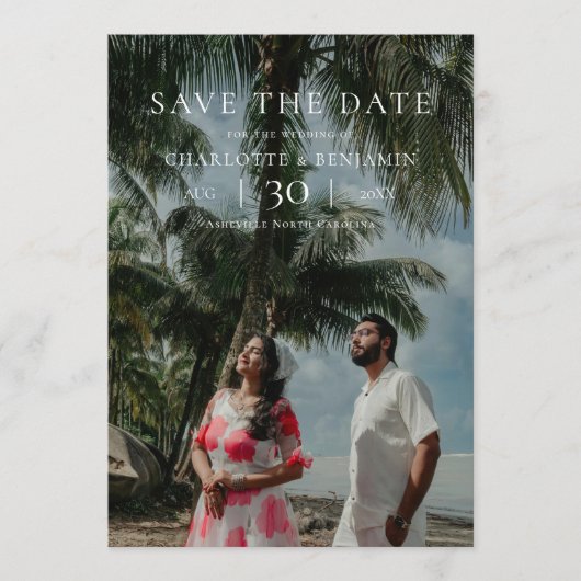 Modern Minimalist Photo Wedding Save the Date (Devant)