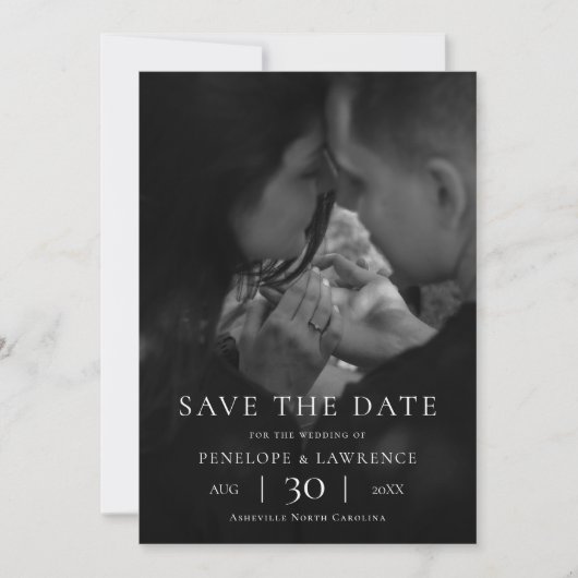 Modern Minimalist Photo Wedding Save the Date (Devant)