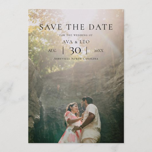Modern Minimalist Photo Wedding Save the Date (Devant)