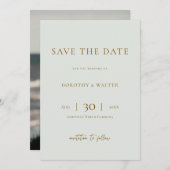Modern Minimalist Photo Wedding Save the Date (Voorkant / Achterkant)