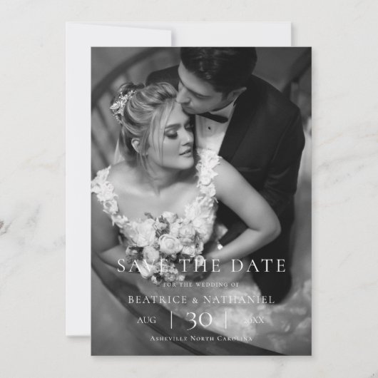 Modern Minimalist Photo Wedding Save the Date (Devant)