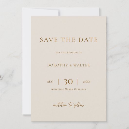 Modern Minimalist Photo Wedding Save the Date (Devant)