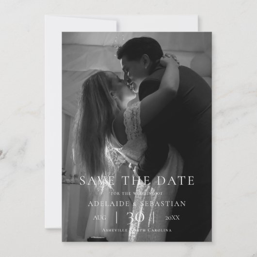 Modern Minimalist Photo Wedding Save the Date (Devant)