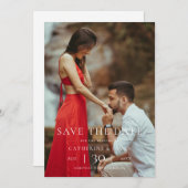 Modern Minimalist Photo Wedding Save the Date (Devant / Derrière)