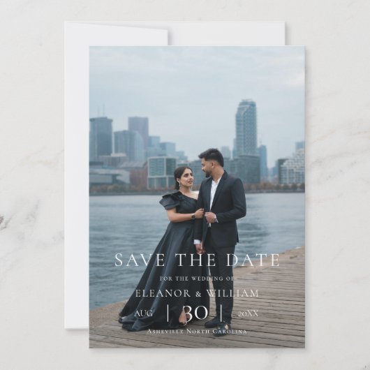 Modern Minimalist Photo Wedding Save the Date (Devant)