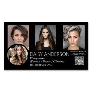 Modern Minimalist Photographer Business Card |  Magnetisch Visitekaartje