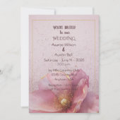 Modern Minimalist Pink and Gold Wedding Invitation (Devant)