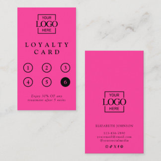 Modern Minimalist Pink Branded Professional Reward Klantenkaartje