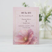 Modern Minimalist Pink Gold Wedding Save the Date (Debout devant)