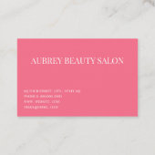 Modern minimalist pink white script   visitekaartje (Achterkant)