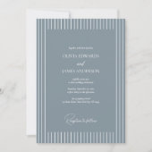Modern Minimalist Pinstripe Wedding Invitation (Devant)