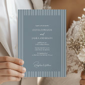 Modern Minimalist Pinstripe Wedding Invitation
