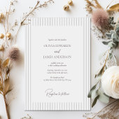 Modern Minimalist Pinstripe Wedding Kaart