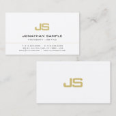 Modern Minimalist Professional Elegant Monogram Visitekaartje (Voorkant / Achterkant)