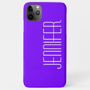 Modern, Minimalist, Purple & White, Jumbo Name iPhone 11 Pro Max Hoesje