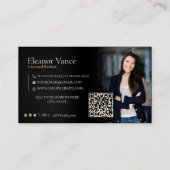 Modern Minimalist Qr Code Social Media Relator Visitekaartje (Achterkant)