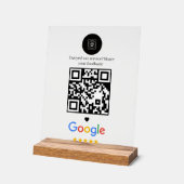 Modern Minimalist QR Review Display feedback (Angle)