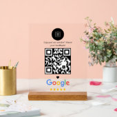 Modern Minimalist QR Review Display feedback (Mariage)