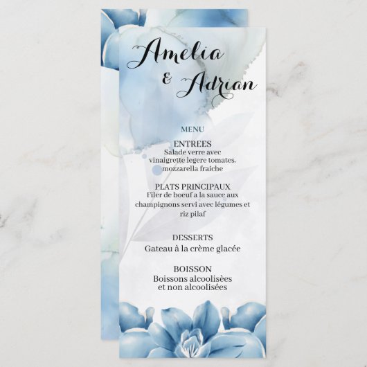 Modern Minimalist Reception Dinner Menu (Voorkant / Achterkant)