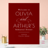 Modern Minimalist Red Rehearsal Dinner Welcome (Mariage)
