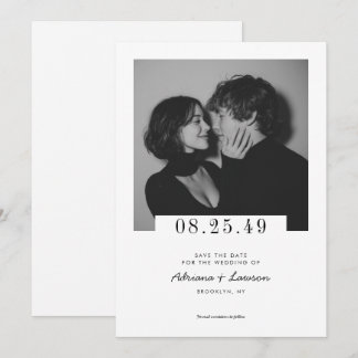 Modern Minimalist Romantic Editorial Photo Wedding Save The Date
