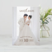 Modern Minimalist Romantic Script Photo Wedding  Kaart (Staand voorkant)