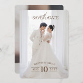 Modern Minimalist Romantic Script Photo Wedding Kaart (Voorkant / Achterkant)