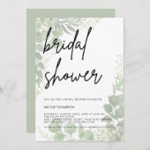 Modern Minimalist Sage Bridal Shower Invitation (Devant / Derrière)
