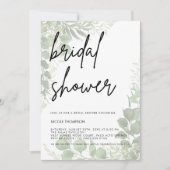 Modern Minimalist Sage Bridal Shower Invitation Kaart (Voorkant)